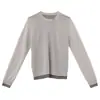 Comos Cms 2026 Primavera Temprana Nuevo Estilo Color de Contraste Falso Dos Piezas Holgado Suéter de Punto Top para Mujer 255129