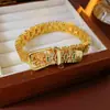 Pulsera Abierta de Hoja de Cristal Exquisita Coreana Casual Simple Moda Versátil Pulsera Diseño de Nicho Joyería de Mano para Mujeres