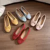 Versión de Piel de Oveja de Zapatos Planos Súper Suaves Estilo Francés para Mujer, Bailarinas con Lazo, Zapatos sin Cordones de Corte Bajo con Suela Blanda