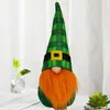 Calle. Decoración para Fiesta del Día de San Patricio Trébol Verde Irlandés Muñeco sin Rostro Decoración Adornos Navideños