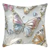 TEMU Funda de Almohada de Lino con Estampado de Mariposa 3D Imitación Color Retro Mariposa con Lentejuelas Brillantes