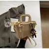 Bolsa Cesta de Verduras de Mano de Alta Gama para Mujer, Nueva Moda Casual 2026, Bolso de Hombro Versátil Estilo Coreano, Bolso Cruzado