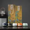 Taza de Té de Cerámica para Anfitrión Taza de Té Acompañante para el Personal Belleza de Jiangshan Taza Individual Taza de Té Pintada a Mano Vintage Caja de Regalo