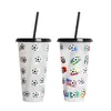 Amazon Transfronterizo Taza con Popote de Gran Capacidad que Cambia de Color Set Nuevo para el Día de San Valentín Taza de Agua de Plástico Taza que Cambia de Color Sensible a la Temperatura