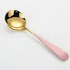 Cuchara de celebridad de Internet, cuchara de acero inoxidable 304, linda cuchara redonda para niños, cuchara creativa de estilo coreano para postre, cuchara para sopa, vajilla