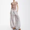 Pantalones casuales retro americanos de cintura elástica con estampado de leopardo para hombre y mujer, nuevo estilo de otoño, holgados y versátiles, con caída, pantalones de pierna ancha hasta el suelo