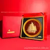 Novo disco quadrado estilo chinês com ornamento de pintura de quadro tridimensional de vela tranquila, decoração de mesa de veleiro em ouro maciço, disponível para atacado