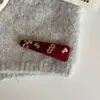 Presilha de Cabelo Vermelha de Pônei para Ano Novo para Mulheres, Presilha Doce para Testa, Presilha BB para Franja Lateral, Presilha Lateral