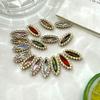 Venta al por mayor de fábrica ojo de caballo largo pedrería borde girasol taladro con forma de borde cristal taladro cosido a mano material hecho a mano diy