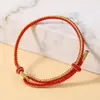 Produto semiacabado de corda manual DIY nó King Kong pulseira de corda vermelha pode usar contas corda trançada masculina e feminina casal corda trançada feita à mão