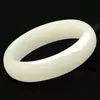 Pulseira de Jade Afegão Verde Natural e Jade Branco Cor de Água Clara Larga Média Pulseira Feminina de Jade Afegão Suprimento Vivo