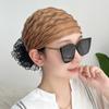 Sombrero de encaje de malla estilo occidental recogido otoño nuevo pañuelo para la cabeza cabello blanco elegante puntera transpirable para mujer 2023