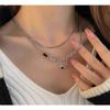 Collar Europeo y Americano de Doble Capa con Diamantes Cuadrados y Estallido de Estrella para Hombre, Moderno, Cool, Lujo Ligero, Nicho, Ins Hip-Hop, Accesorio para Sudadera Suéter de Pareja para Mujer