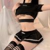 Ropa Interior Sexy Manga Corta Estilo Marinero Sexy Adelgazante Estudiante Chica Suave Traje de Marinero Falda A Línea Traje Que No Se Quita Cabello de Mujer