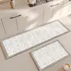 Tapete de Cozinha de Terra de Diatomáceas Estilo Wabi-Sabi de Alta Qualidade, Absorvente de Água, Antiderrapante, Resistente a Manchas, Resistente ao Desgaste, Tapete Longo para Sala de Jantar, Em Estoque para Atacado