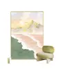Pintura decorativa para sala de estar estilo onda creme nova mar montanha dourada parede de fundo de sofá pintura do chão ao teto hall de entrada pintura de parede