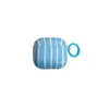 Rayas de Color Contrastante Adecuadas para Funda Protectora Airpodspro3 Apple Tercera Generación y Segunda Generación Carcasa Blanda Funda para Auriculares Bluetooth Pro2