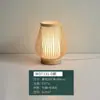 Lámpara de Mesa Pequeña Estilo Japonés Lámpara Tifón Dormitorio Mesita de Noche Ins Niñas Retro Creativa Decoración del Hogar Adornos Lámpara de Bambú para Caminar