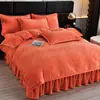 Nuevo Juego de Cubre Cama de Terciopelo Tallado de Cuatro Piezas, Terciopelo Térmico Grueso de Alto Peso para Invierno, Cubre Cama Completamente Mate, Terciopelo de Leche