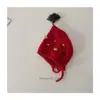 Sombrero de Lana Tejido Hecho a Mano con Borlas Estilo Coreano para Niños Protección para los Oídos Otoño e Invierno Cálido y Lindo para Bebé Sombrero Puntiagudo Venta al por Mayor