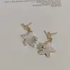 2025 Nuevos Pendientes Graduales de Cristal de Estrella de Cinco Puntas Estilo Ins Pendientes Pequeños y Exquisitos Estilo Coreano Moda Elegante Extranjera Oreja