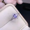 ¡Anillo de Tanzanita Natural! ¡Hermoso Color Morado, Completamente Limpio e Impecable, Montado Expertamente en Plata 925! Piedra Principal 5*7mm