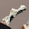 Accesorio para el Cabello Semirecogido Estilo Nuevo 2026: Pinza de Plátano de Malla, Pinza de Garra Francesa con Lazo Negro, Pinza para el Cabello de Lunares para la Parte Posterior de la Cabeza