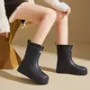 Botas de Chuva da Moda para Mulheres para Uso Externo, Sapatos Aquáticos de Cano Médio, Sapatos de Borracha Antiderrapantes, Galochas Leves para Adultos e Crianças Grandes, Botas de Água