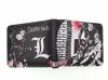Death Note Dibujo Animado Alrededor de Estudiantes Hombres y Mujeres PU Cartera de Cuero Plegable Cartera Corta Tarjetero Monedero