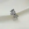 Lujo Ligero Plata Temperamento Versátil Retro Circonita Anillo de Plata de Lujo Ligero Dedo Índice