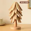 Alfombrilla Aislante para Árbol de Navidad de Gama Alta Madera Maciza Mesa de Comedor Creativa Forma de Árbol Pequeño Posavasos Antiescaldado Base para Ollas Base para Tazones