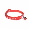Coleira de Tecido para Pet com Estampa de Patinha e Sino, Fivela de Segurança para Gatos, Ajustável para Cães e Gatos