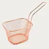 Cesta de freír para patatas fritas de acero inoxidable transfronteriza Cesta para snacks de comida occidental Cesta de malla frita Cesta con soporte para escurrir a prueba de aceite