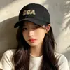 Gorra de Béisbol Bordada de Marca Moderna Estilo Coreano Circunferencia de Cabeza Grande Protección Solar para Exteriores Adelgazante para la Cara Gorra de Pico Unisex Versátil Gorra de Protección Solar
