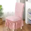 Fundas de Silla Cuidadosamente Seleccionadas con Falda de Gasa de Burbujas, Todo Incluido, Engrosadas, Fundas de Silla Universales para Sala de Estar, Mesas y Sillas de Comedor, Estilo Ins