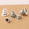 925 Intime accesorios de plata accesorios DIY soporte de flores largo hueco pagoda DIY hecho a mano material de plata capuchón de borla