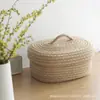 Desktop Dust-proof caixa de armazenamento simples Handmade Cotton Throat Mobile Phone Cosméticos Sundries Cesta de armazenamento Snack Needle Storage Basket