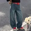 Jeans para Niña Primavera y Otoño Ropa Exterior Elegantes 2026 Nuevos Niños Medianos y Grandes Holgados Casuales Pantalones Largos Pantalones de Otoño para Niños