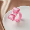 Anillo de Resina Nuevo Color Caramelo Creativo Anillo de Arco Geométrico de Nicho Que No Se Desvanece Anillo para el Dedo Joyería para Mujer