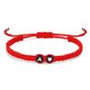 Nova pulseira de corda vermelha transfronteiriça com coração de pêssego e 26 letras tecidas, simples, combina com tudo, estilo ins, pulseira de casal de amor