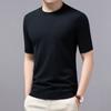 26 Nuevas Camisetas de Punto para Hombre de Manga Corta con Cuello Redondo para Primavera y Verano, Jerseys Lisos Casuales para el Trabajo, Suéteres de Manga Corta