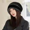 Gorros de Otoño e Invierno para Mujer, Protección Cálida para los Oídos para Ciclismo, Punteras Engrosadas, Gorros de Pelo Tejidos de Felpa, Gorros Tejidos Versátiles