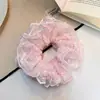 Scrunchies de Renda Salpicados de Tinta Doces para Primavera e Verão, Acessórios de Cabelo Frescos e Versáteis, Enfeites de Cabelo para o Dia a Dia, Chiffon de Bolinhas Fada