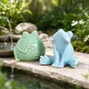 Figura de Rana de Cerámica Estilo Curativo Decoración de Micro-Paisaje para Macetas de Balcón en Casa Manualidades de Mesa de Jardín