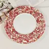 Ouge Suministro Directo Transfronterizo Familia D Taza de Café y Platillo de Porcelana de Hueso de Hortensia Roja Set Europeo de Té de la Tarde Plato para Comida Occidental Taza