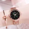 Reloj Gedi Simple con Pedrería para Mujer con Correa de Acero, Reloj Colorido de Moda para Mujer, Reloj de Cuarzo Casual a la Moda para Mujer, Lujo Ligero