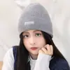 Gorro de Punto para Mujer, Gorro Grueso de Lana con Forro de Felpa para Invierno, Gorro Cálido para Proteger los Oídos Postparto, Gorro de Poner, Gorro Cálido de Invierno