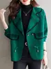 Chaqueta Corta de Punto Moda y Estilo para Mujer 2025 Otoño e Invierno Nuevo Estilo Traje de Aroma Pequeño Cuello de Rebeca Top Delgado Tendencia