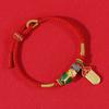 Pulsera de Cuerda Roja para el Año del Dragón y el Año de la Vida Plata de Ley Nueve Palacios Bagua Pulsera de Cuerda Tejida a Mano para Hombres y Mujeres Cuerda Estilo Tíbet