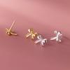 Pendientes de Plata de Ley S925 Nalan con Forma de Lazo Diseño Estilo Ins Pequeños y Delicados Pendientes Elegantes para Mujer M03720